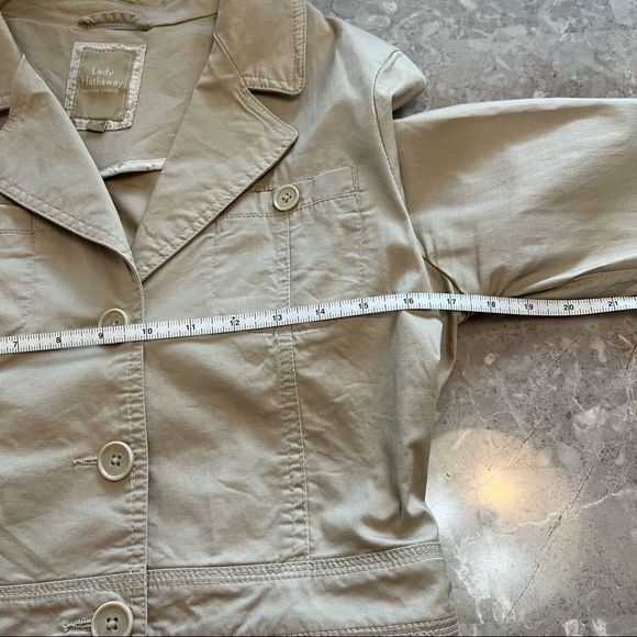 Lady Hathaway cream color long sleeve button up blazer jacket size small - Picture 6 of 11